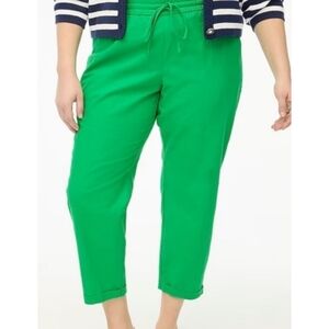 J. Crew Factory Kelly Green Plus Size Linen Blend Drawstring Pants